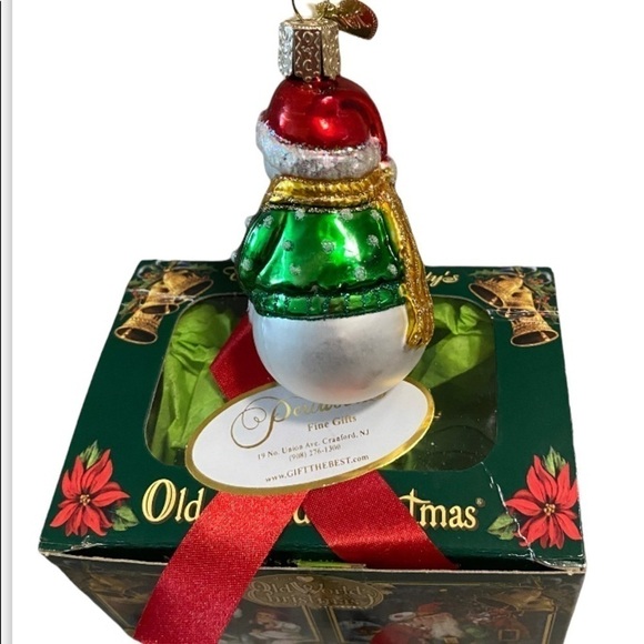 LOT OF 3 OLD WORLD CHRISTMAS TREE ORNAMENTS SNOWMEN IN BOXES XMAS DECOR - Picture 7 of 11